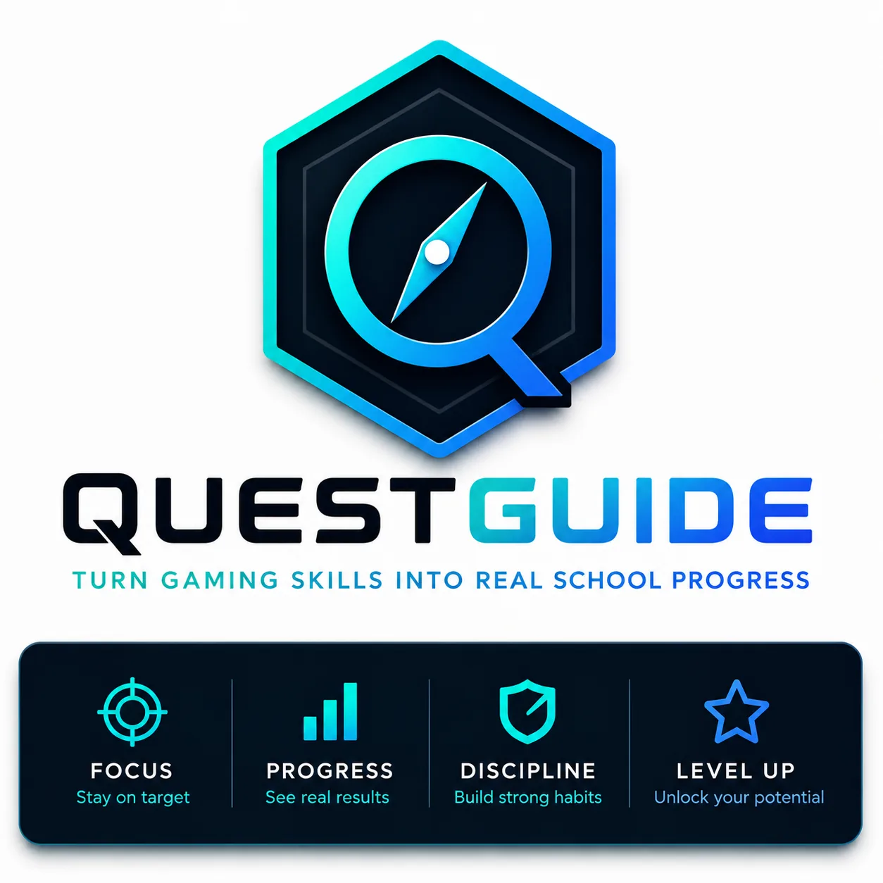 QuestGuide logo and product pillars